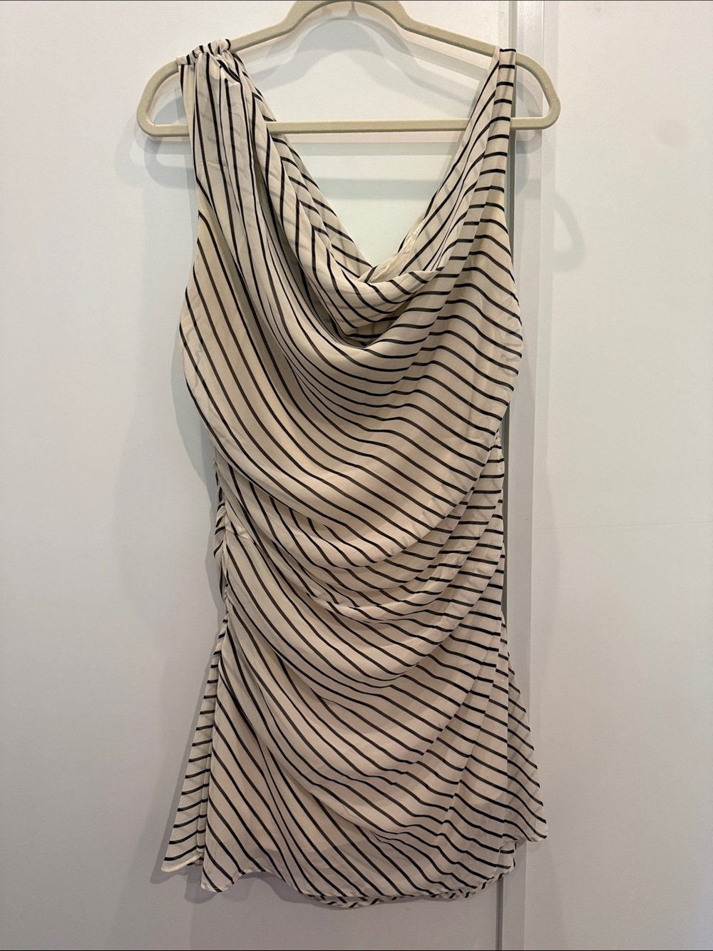 Abercrombie & Fitch White Black Striped Dress